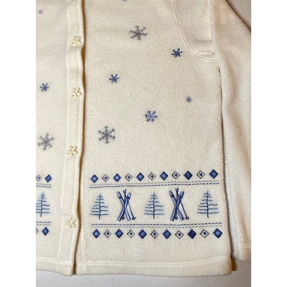 CROFT & BARROW Winter Button Down Fleece Cardigan Size M (Bx 7) - Picture 7 of 10